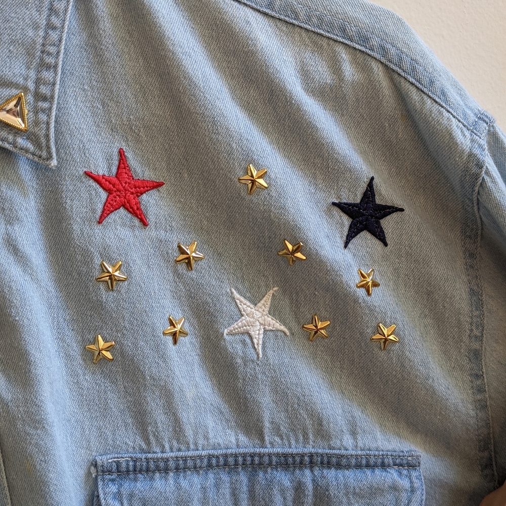Vintage denim patriotic button down - Picture 4 of 8